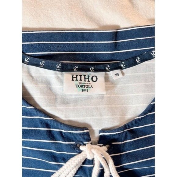 HiHo Striped Print Rope Tie Cotton/Spandex Dress XS Sailing Outfit Short Sleeve - Picture 5 of 7